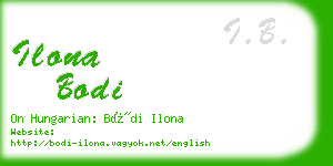 ilona bodi business card